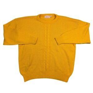 Vintage Collections II Mens Yellow Cable Knit Sweater L Retro Grunge Punk Skater